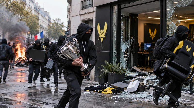 Протестующие разгромили офис Vitality в Париже и вынесли кубок