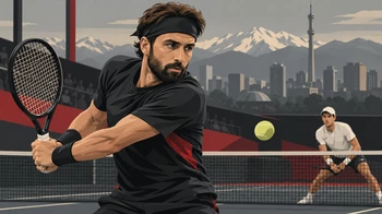 Николоз Басилашвили обыграл Факундо Диаса-Акосту на турнире ATP в Алматы — 6:2, 6:4